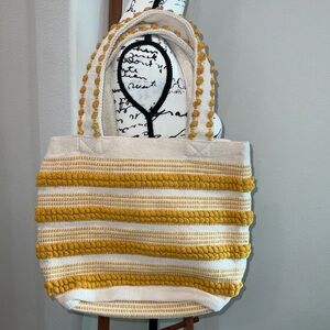 Chic Yellow and Cream Tote Bag